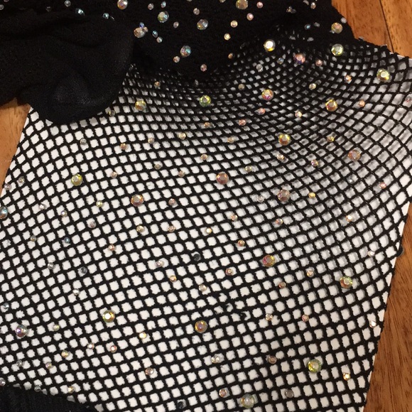 LAST ONE Crystal Fishnet Stockings tights studed - Picture 8 of 8